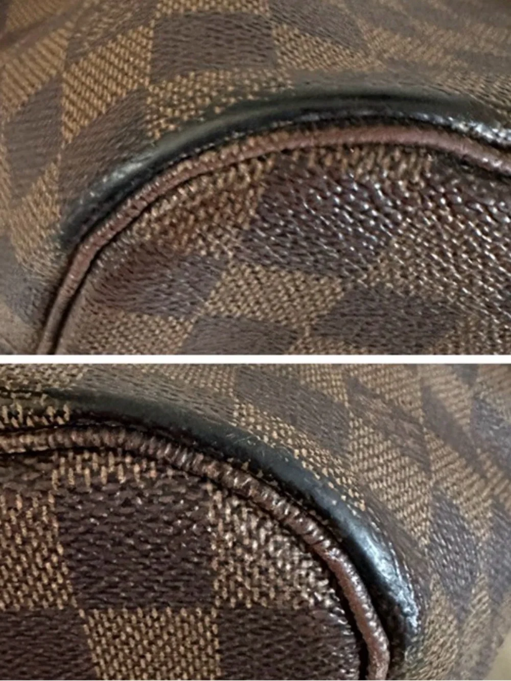 2010 Louis Vuitton Neverfull MM Damier Ebene Red Interior